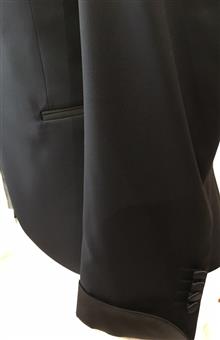 SMOKING REVER SCIALLATO BLU NOTTE, TASCHE E TASCHINO A FILO, 1 SPACCO