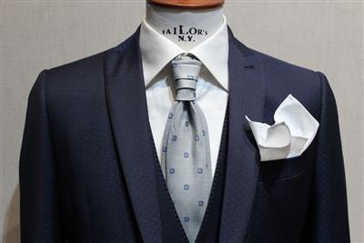 ABITO 1 BOTTONE BLUETTE FANTASIA SU GILET E PANTALONE BLU UNITO